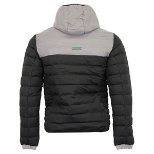 Chaqueta Acolchada con Capucha y Bloques de Color Personalizados para Hombre, Negra y Gris, Ligera, Abrigo de Invierno Acolchado, Ropa de Abrigo para Exteriores - Product Image 4