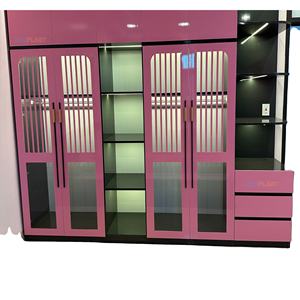 Armoire de style moderne noir rose panneau intérieur en PVC usine de fabrication du Vietnam pour le logement - Product Image 1