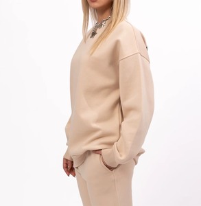 Casual 2 Piece Set Women Solid <b>Long</b> Sleeve Zip-Up Hoodie and Drawstring Sweatpants <b>Matching</b> Winter Tracksuits 100% Cotton - Product Image 4