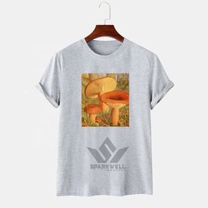 Men's Black Short Sleeve O-Neck <b>T</b>-<b>Shirt</b> With <b>Mushroom</b> Photo Print Casual Jersey Fit Digital Printed Design - Product Image 6