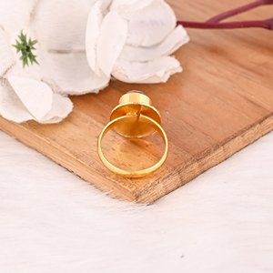 Red Hydro Gemstone Gold Plated Brass Handmade <b>Adjustable</b> Fashion <b>Ring</b> for Women - Product Image 5