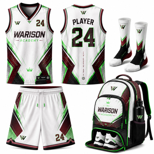 100% Polyester Basketball Training Uniform Kit Unisex Plus Size Quick Dry Basketball Jersey Shorts Socks And Sports Bag Set - Product Image 4
