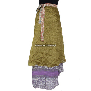 Indian Reversible Sari Wrap <b>Skirt</b> Rajasthani Fancy Reversible Silk <b>Long</b> Wrap <b>Skirt</b> Wholesale Manufacturer - Product Image 4