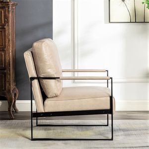 Poltrona Classica Mid-Century Moderna con Robusta Struttura in Metallo Quadrata per Casa, Ufficio o Camera da Letto - Product Image 5