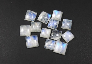 Best Quality <b>Top</b> Quality Natural <b>Rainbow</b> Moonstone Square Faceted Cabochon Loose Gemstone Flat Back Jewelry Making Customizable - Product Image 2