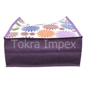 Bolsa de Compras de Yute Ecológica y Natural, con Asas de Caña, Estampado Floral Multicolor, Bolsa de Compras de Arpillera - Product Image 4