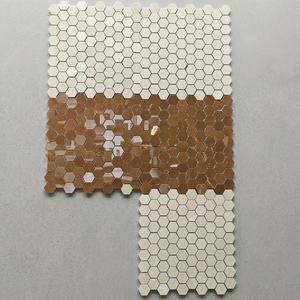 Design moderne linéaire dosseret mosaïque carreaux de mur diamant hexagonal Cube bande aléatoire porcelaine miroir verre 3D Look - Product Image 6