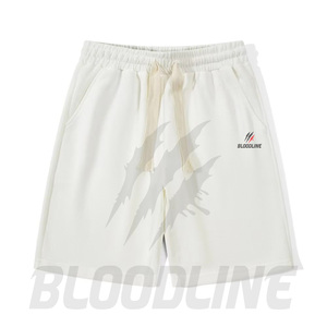 Pantalones Cortos de Algodón para Hombre Bloodline, Cintura Media, Cordón Ajustable, Estilo Casual, Color Sólido, Logotipo Estampado en la Parte Delantera, Tejido Transpirable - Product Image 1