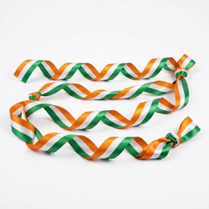 Cinta de Satén Tricolor de 25 mm de un Solo Lado, Rollo de 50 Yardas para Decoración de Escenarios del Día de la Independencia, Manualidades con Banderas, Eventos Escolares, Directo de Fábrica - Product Image 3