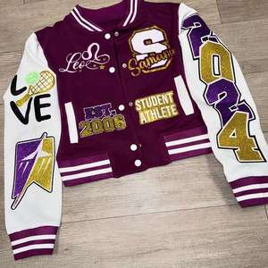 Chaqueta Universitaria Personalizada para Mujer, Chaqueta de Béisbol Personalizada para Mujer, Chaqueta Varsity con Letras Personalizadas, Chaqueta Universitaria al por Mayor para Mujer - Product Image 1