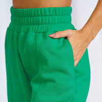 Pantalon de jogging femme taille haute plissé motif coton polyester mélange vêtements de sport et d'entraînement personnalisés pour fille pantalon de survêtement harem OEM