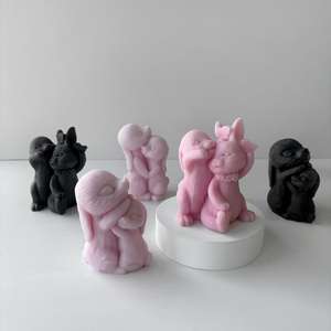 Moule en silicone pour bougie en résine de gypse, bougie aromatique lapin de Pâques - Product Image 1