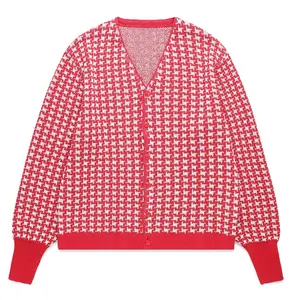 Cárdigan de punto con logotipo griego universitario, suéter de mujer con botones, cárdigan de punto de manga larga para mujer - Product Image 1