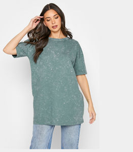 T-shirt délavé à l'acide pour femme, en coton doux, style vintage décontracté, mode sport, manches longues, pour femme et homme - Product Image 1