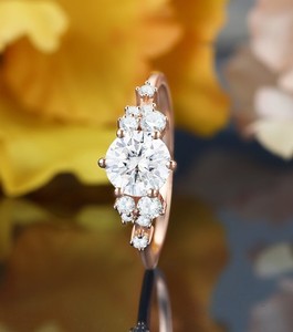 Round Cut Moissanite <b>Ring</b> 925 Sterling <b>Silver</b> <b>Solitaire</b> Engagement <b>Ring</b> Elegant Minimalist Wedding Jewelry Gift for Her - Product Image 3