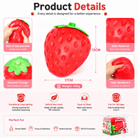 Jouet à presser en caoutchouc souple surdimensionné en forme de fraise, design réaliste, anti-stress, idéal pour les enfants de 5 à 7 ans, produit transfrontalier très demandé