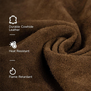 Guêtres de soudage en cuir de vachette fendu, résistantes à la chaleur et à l'abrasion, protections de sécurité pour les pieds - Product Image 3