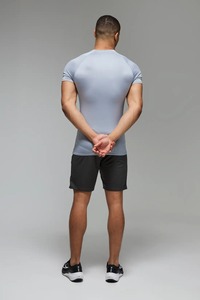 Men Active short Sleeve Tee Fitted Gym Workout Muscle Fit Athletic Crew Neck <b>Compression</b> Training top mens fitted long sleeve - Product Image 6