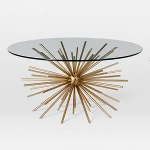 럭셔리 미러 커피 테이블 수제 디자이너 베스트 셀러 커피 테이블 조각 금속베이스 미러 탑 테이블