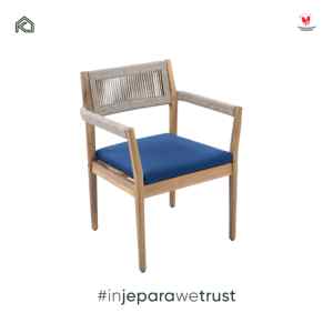 Sillón de Salón en Madera de Teca Maciza con Respaldo de Cuerda Tejida, Mueble de Alta Gama para Hotel, Villa o Resort - Product Image 4