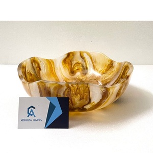 Bol à fruits en résine à motif marbré tendance pour la maison et l'hôtellerie de luxe – Bol de service en résine de qualité supérieure pour Noël - Product Image 4