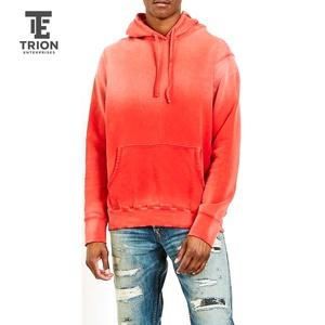 Hoodies en molleton coupe classique personnalisés pour homme, effet délavé soleil, style streetwear hiver, effet vieilli vintage - Product Image 4