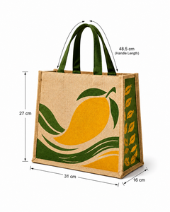 Custom Printed Jute Grocery <b>Bag</b> with Inside PP Lamination Cotton Handles <b>Reusable</b> Wholesale Totes OEM ODM Private Label Exporter - Product Image 6