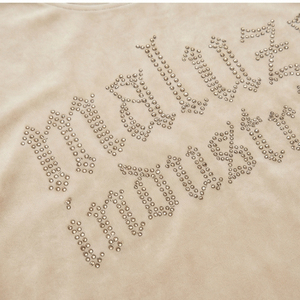 Camiseta de Lujo Urbana de Terciopelo con Pedrería, Estilo Gótico, Diseño Casual Hip Hop, 100% Algodón, Oversize, Transpirable, Antiarrugas, de Alta Calidad - Product Image 5