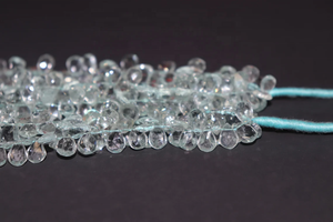 Cuentas con forma de pera facetadas de Aguamarina azul, hebra de 6*8mm y 8 pulgadas para hacer joyas, piedras preciosas naturales - Product Image 3