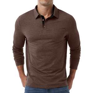 Mens Performance Long Sleeve <b>Polo</b> Shirt Polyester Material Quick Dry Stretch Fabric Comfortable <b>Sports</b> Wear <b>Polo</b> Shirts - Product Image 6