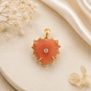 Pêche naturelle pierre de lune sculpture coeur pendentif perlé designer griffe boucle pendentif laiton 18k plaqué or pendentif bijoux de mode - Product Image 2