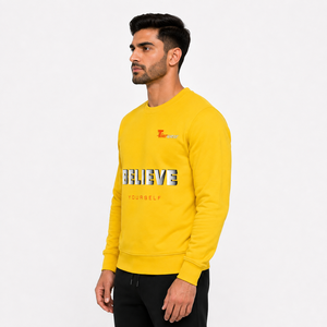 Sudaderas Básicas Minimalistas para Hombre, Suaves, de Mezcla de Algodón y Felpa, Cuello Redondo, Manga Larga, Forro Polar para Invierno, Secado Rápido, Transpirables - Product Image 2