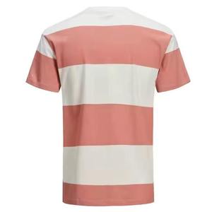 T-shirt décontracté en coton tricoté à manches courtes pour homme, coupe classique, avec logo uni sur le devant et imprimé numérique - Product Image 3