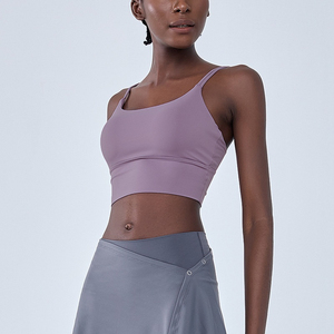 Soutien-gorge de sport sans coutures pour femme, dos nageur, maintien moyen, couleur unie, respirant, extensible, pour yoga et fitness, vêtement de sport - Product Image 1