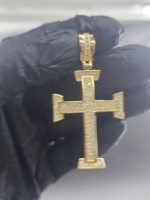 Men's 925 silver Plated Diamond Cross Pendant Religious Jewelry Charm Brilliant G Color Stone Pendants or Char