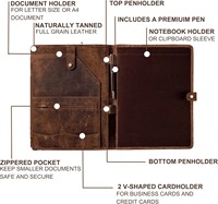 Porte-documents de conférence en cuir, organiseur de documents professionnels, porte-carte de visite, porte-cv, bloc-notes