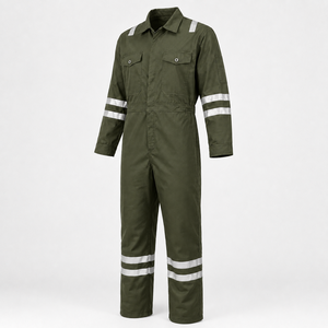 Custom Brand <b>Heavy</b> <b>Duty</b> Men Reflective Working Coverall Cotton Twill Factory Uniform Reinforced Seams Functional Pockets Screen - Product Image 1