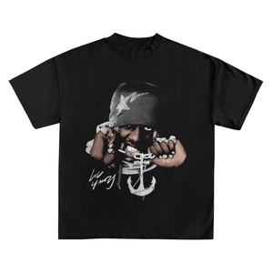 T-shirt Rétro Hip-Hop Américain et Européen en Coton Lavé à Manches Courtes Imprimé Tricoté pour Hommes et Femmes, Style Urbain Oversize pour Couples - Product Image 2