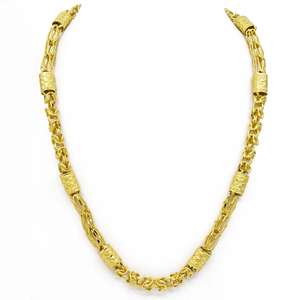 Colliers chaîne style Holo plaqués micro-or 14K 18K 24K en gros, chaînes pour hommes, colliers chaîne tendance, design de chaîne moderne. - Product Image 3