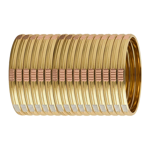 กำไลข้อมือ ORO-Z ชุบสามสี ลายริ้วแนวตั้ง สำหรับผู้หญิง ผู้ผลิตกำไล CNC - Product Image 1
