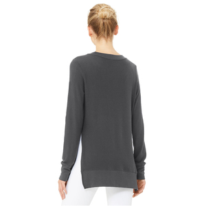 Sudadera Deportiva Casual de Manga Larga para Mujer, Cuello Redondo, Dobladillo Asimétrico, Top de Entrenamiento, Fitness, Yoga y Running - Product Image 4