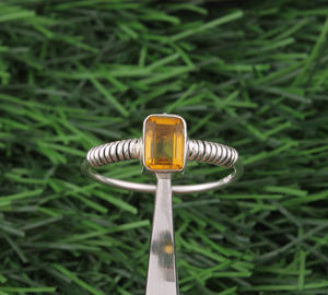 Anillo de Plata de Ley 925 con Citrino Amarillo Natural, Joyería de Piedra Natalicia de Noviembre, Anillo de Citrino de Corte Ovalado para Mujer, Venta al por Mayor - Product Image 4