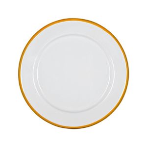Assiettes de présentation métalliques réutilisables élégantes avec bordure or jaune, robustes et décoratives, pour réceptions et événements festifs - Product Image 1