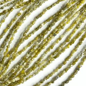 Cuentas de diamante amarillo natural, cuentas de diamante amarillo sin cortar de 2-3.5MM, cuentas de diamante en bruto, pepitas de diamante para la fabricación de joyas. - Product Image 6