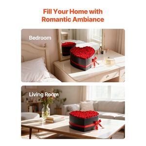 Bouquet di Fiori Eterni, 50 Rose Conservate a Forma di Cuore in Scatola, Regalo di Compleanno con Consegna Rapida - Product Image 6