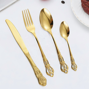 Juego de Cubiertos Ecológicos y Elegantes de Acero Inoxidable, Oferta Especial, Cubiertos Dorados que Incluyen Cuchillo, Tenedor y Cuchara para Bodas y Cenas - Product Image 2