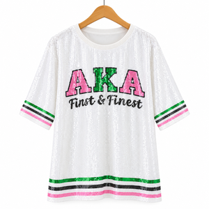 Robe tunique personnalisée scintillante Alpha, robe t-shirt à sequins pour sororité, robe chemise à sequins oversize, robe en jersey à sequins Delta Girl - Product Image 4