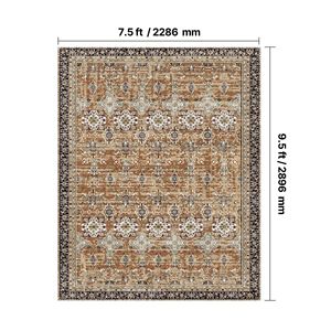Tappetino Anti-strappo Vintage marrone verde 7.5x9.5 ft Anti-Skid Set di tappeti di grandi dimensioni - Product Image 3