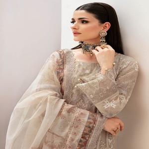 Ramsha Vol DASTAN-2 3 pièces costumes indiens élégant belle luxe en mousseline de soie Maxi robes pour les femmes longue fête porter de la Boutique - Product Image 4