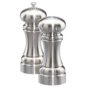 Polished Chrome Metal <b>Salt</b> and Pepper Shakers Classic Hourglass Shape Traditional Dining Table Spice Seasoning Dispenser - Product Image 1
